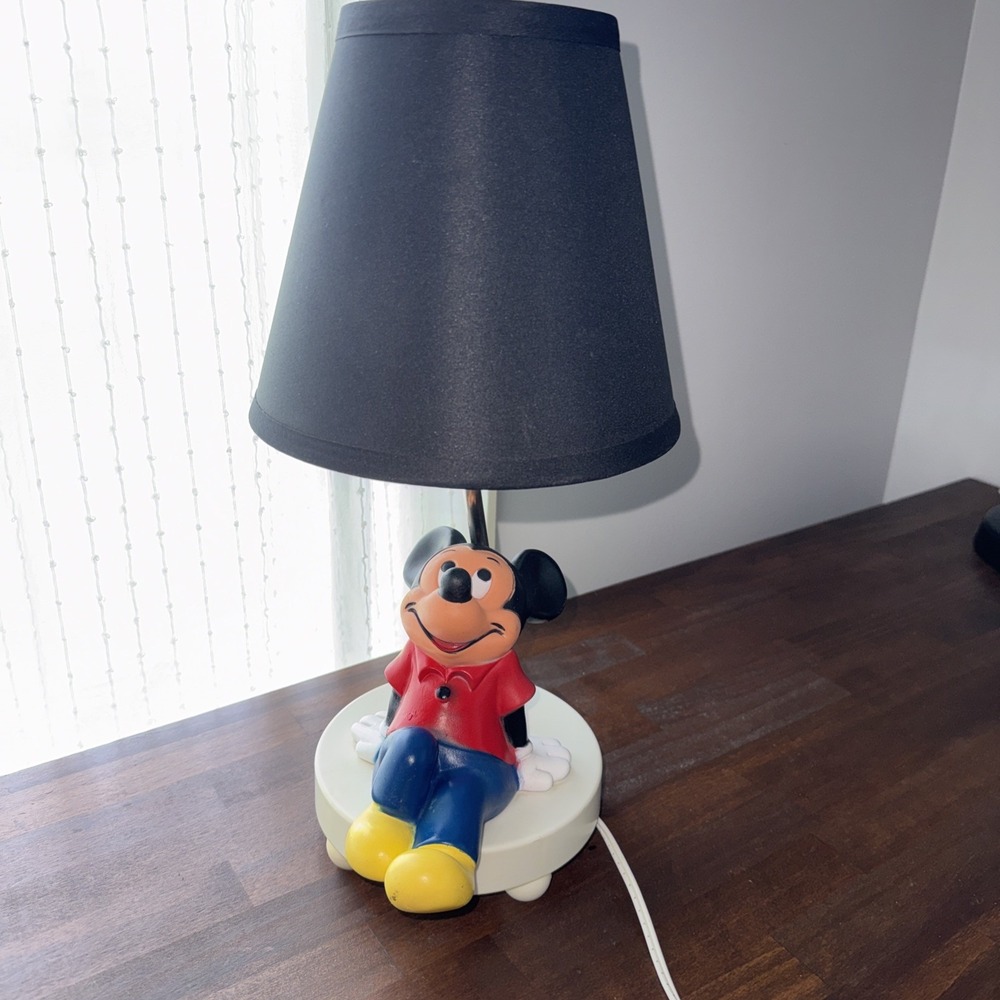 Vintage Walt Disney Mickey Mouse Nursery Lamp / Night Light 1980s Works